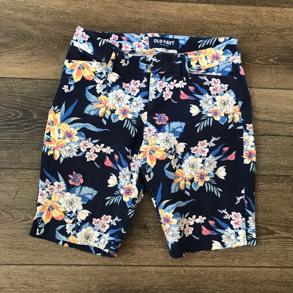 Floral Biker Length Shorts